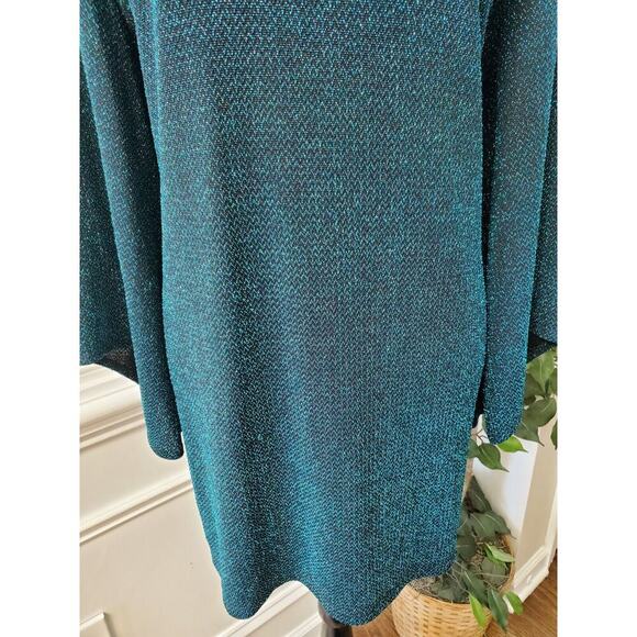 Slinky Brand Women's Blue Polyester Round Neck Long Sleeve Pullover Sweater 1X - Picture 4 of 13